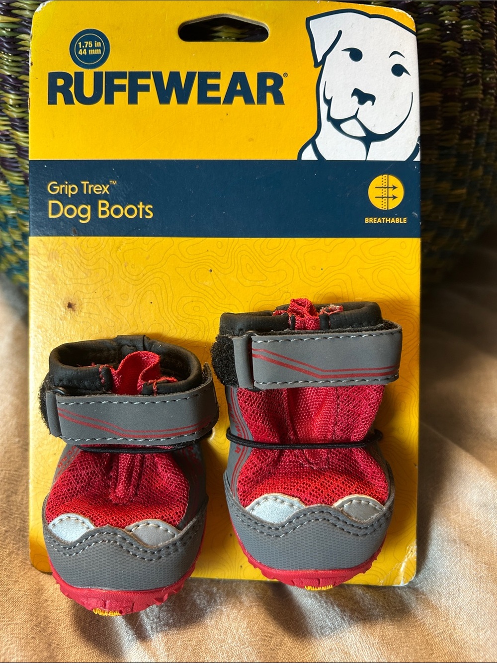 New Ruffwear Grip Trex Red Dog Boots- 1.75 in/44mm